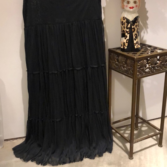 Prairie type tiered skirt with a sheer overlay - Picture 4 of 5